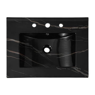 Ancillary 3-Hole 20 in. W x 18.25 in. D Classic Contemporary Rectangular Ceramic Single Sink Basin Vanity Top
